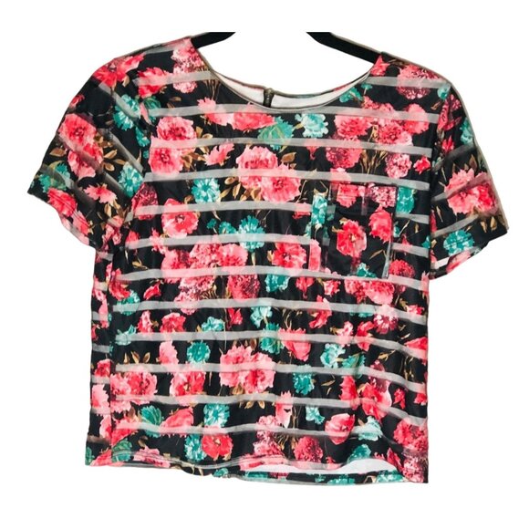 Romeo + Juliet couture short sleeve shirt zipup back & pocket size small READ - Picture 1 of 10